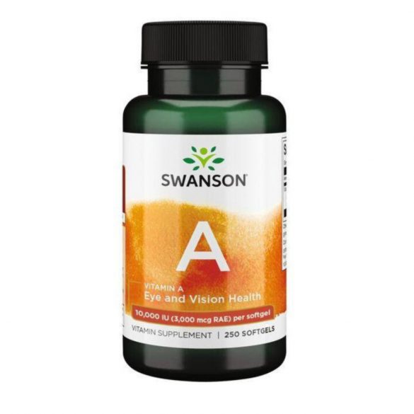 Swanson A-vitamin 10 000 NE lágyzselatin kapszula 250db