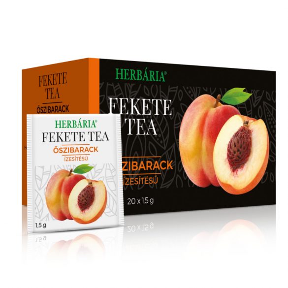 Herbária fekete tea filteres őszibarack 20 filter