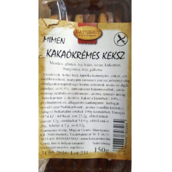 Mimen töltött keksz kakaókrémes 150g